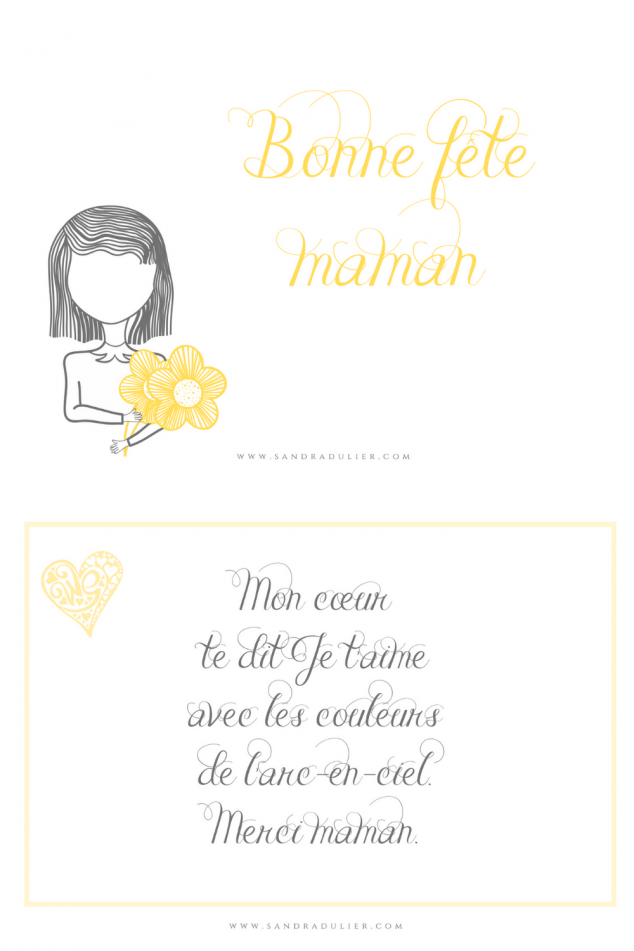 Carte fete des meres jaune