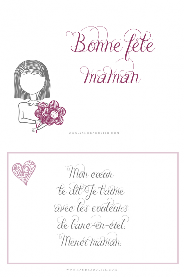 Carte fete des meres mauve