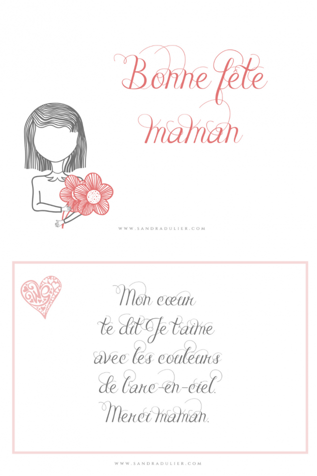 Carte fete des meres rouge