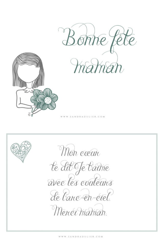 Carte fete des meres vert