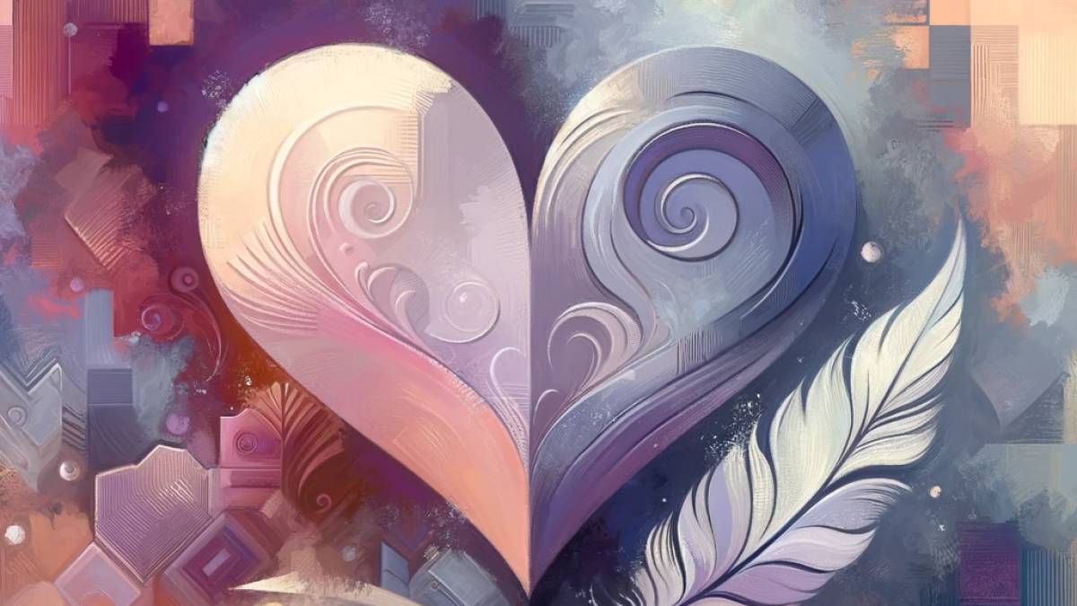 Coeur pastel illustration
