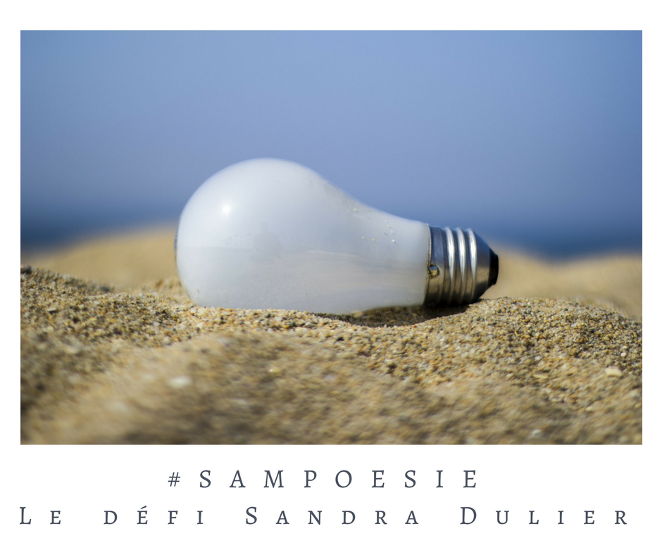 Que vous inspire cette photo ? A vos poèmes #Sampoésie. #ampoule #été #sable #mer #écrire #poésie