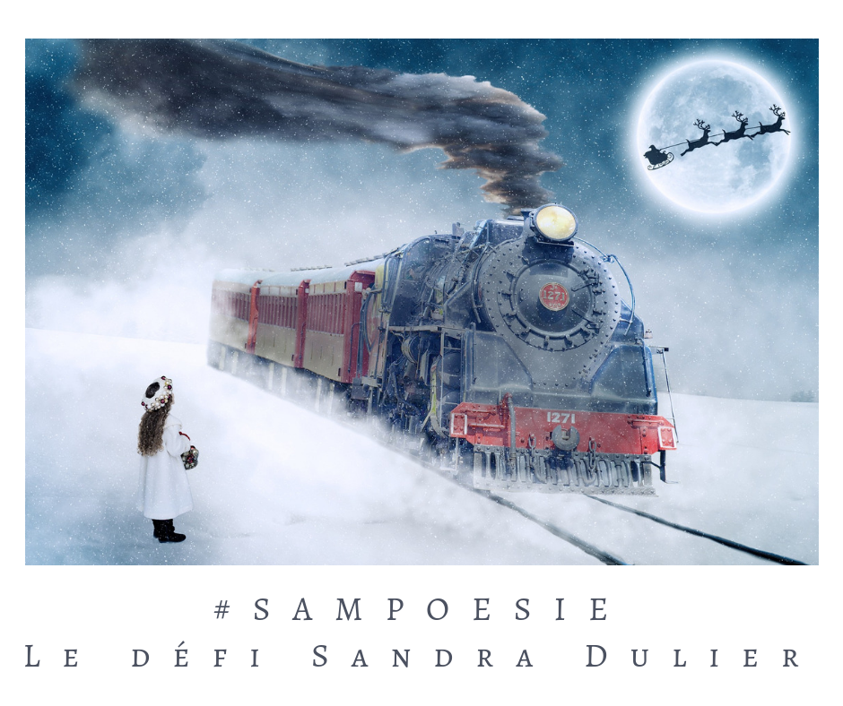 Que vous inspire cette photo ? A vos poèmes #Sampoésie. #train #locomotive #noël #neige #hiver # #décembre #écrire