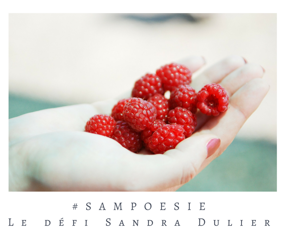 Que vous inspire cette photo ? A vos poèmes #Sampoésie. Framboise, main, juin, poésie.