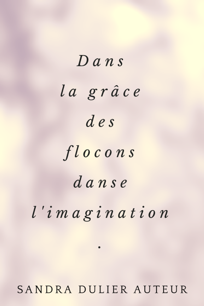 Dans la grâce des flocons danse l'imagination. Citation poésie de Sandra Dulier