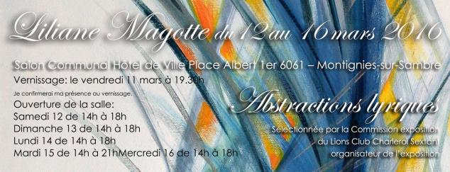 Invitation liliane magotte mars 2017