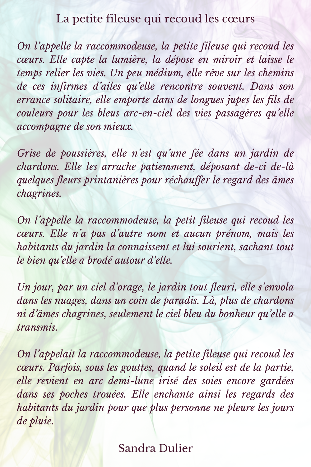 Conte:  la petite fileuse qui recoud les cœurs