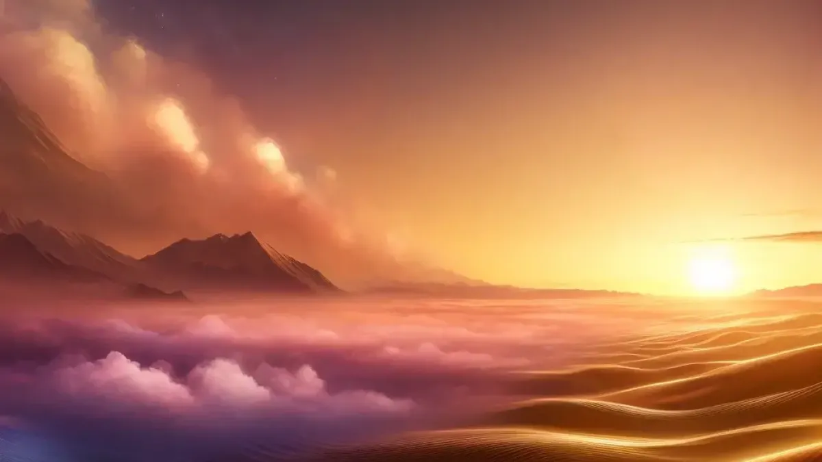 Montagne nuages sable surrealisme