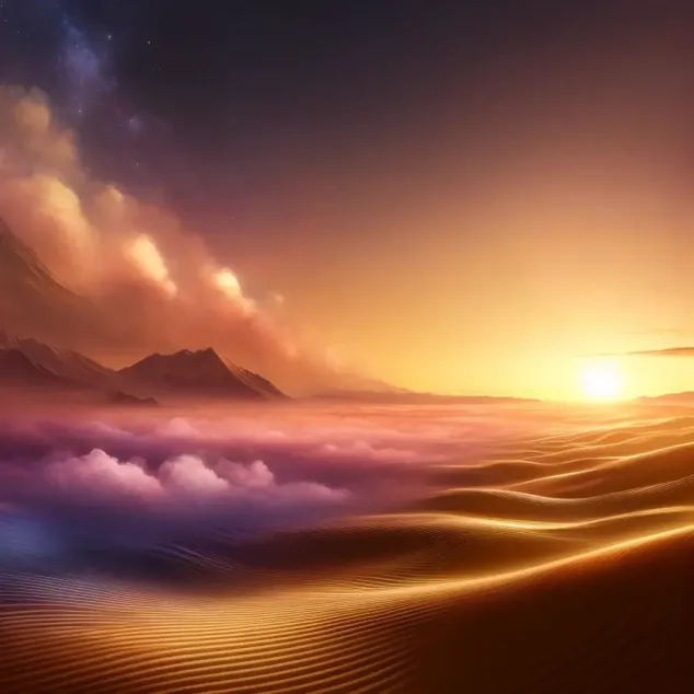 Montagne nuages sable surrealisme