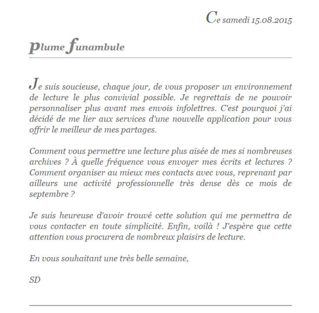 Newsletter 15 08 2015 lettre