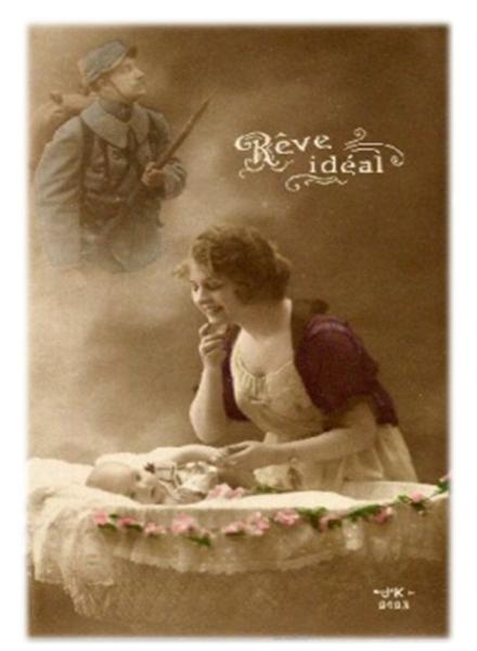 Carte de poilu -  "Rêve idéal" - France - Guerre 14-18